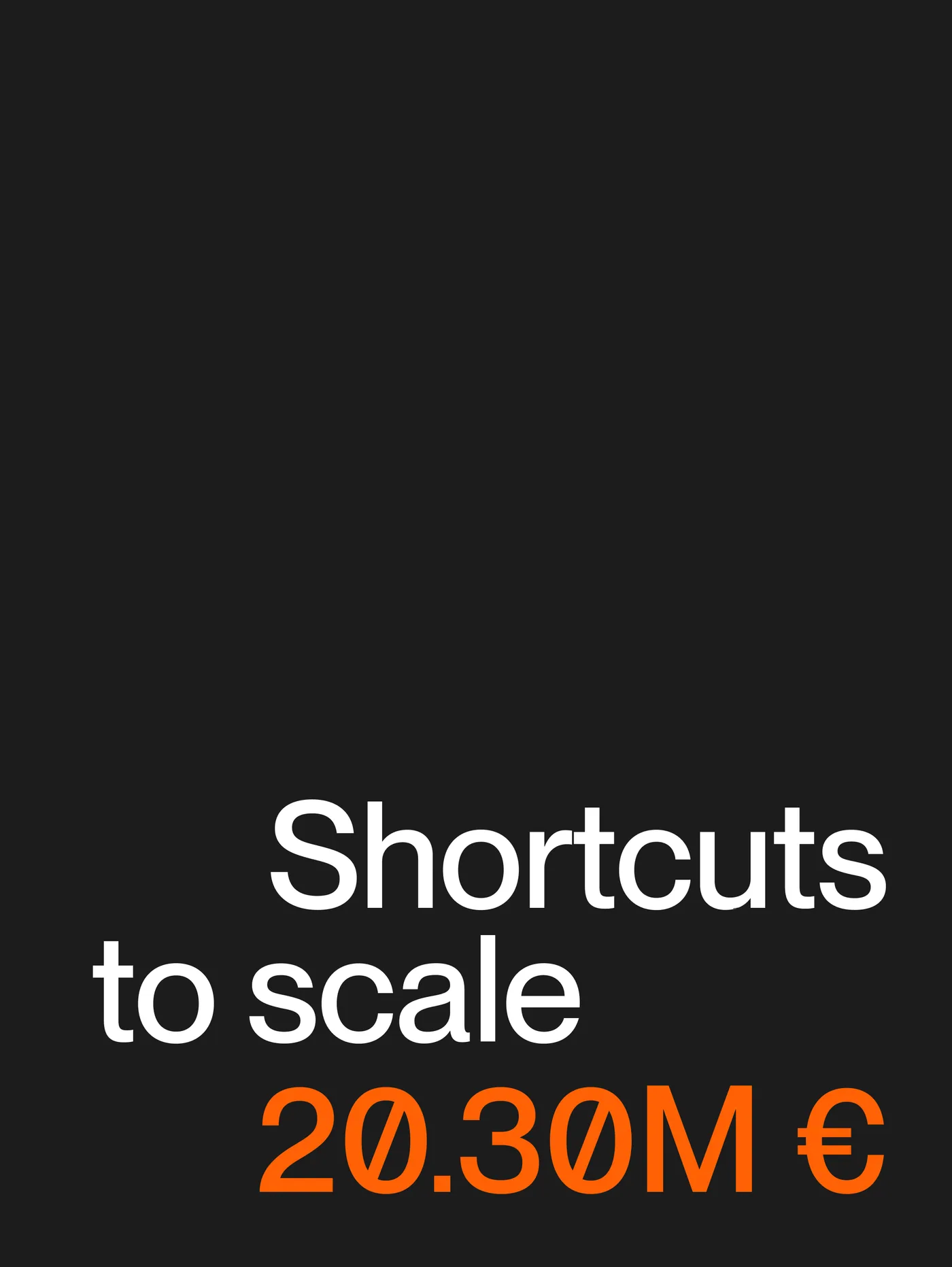Shortcuts to scale — the headline figure