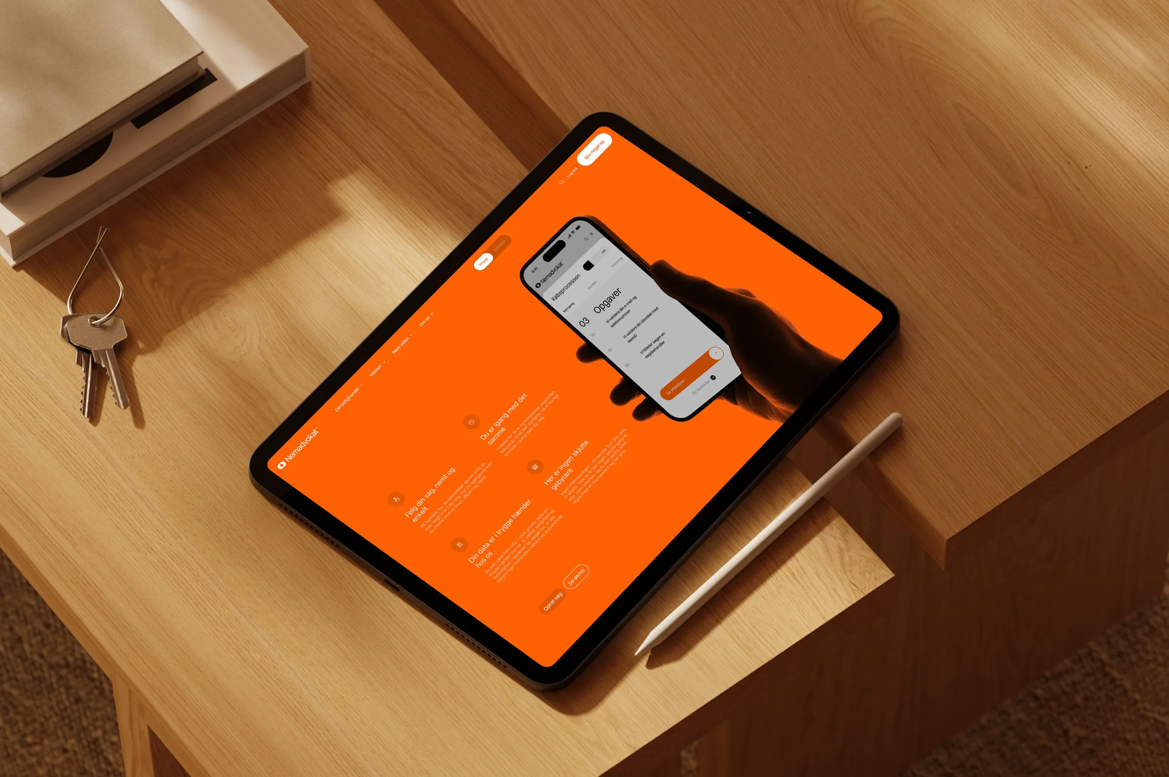 Nemadvokat app on a tablet and phone