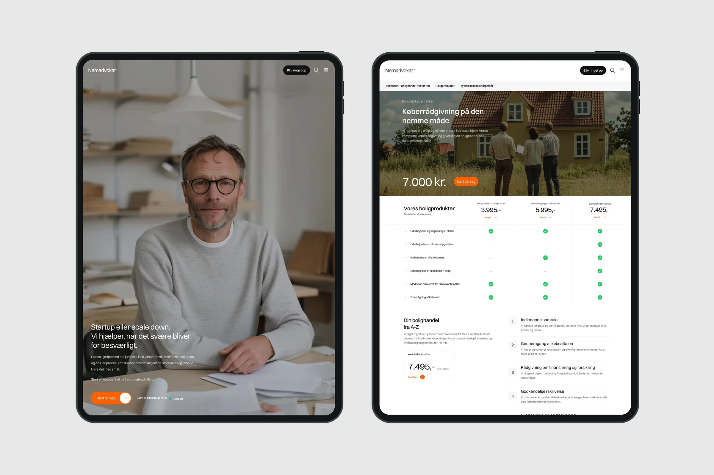 Nemadvokat website across tablet and phone